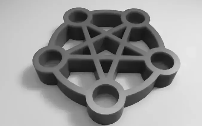 Pentagram Candle Holder 3D print model