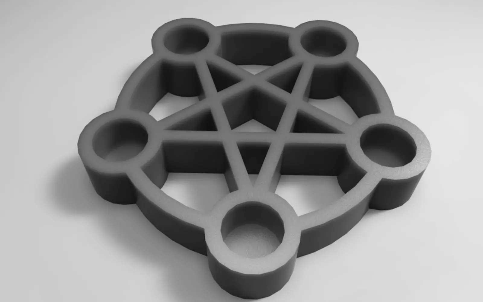 Pentagram Candle Holder 3D print model_0