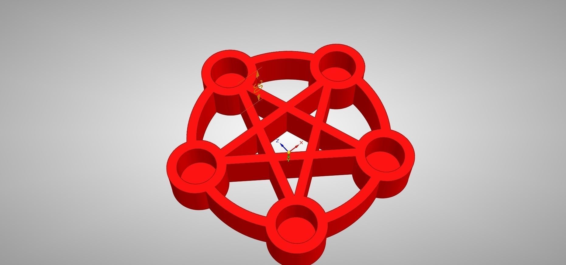 Pentagram Candle Holder 3D print model_1