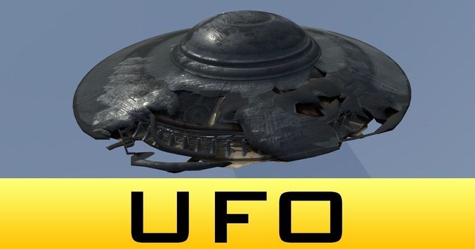 Damaged UFO Plate Space Ship Spaceship Low-poly 3D model