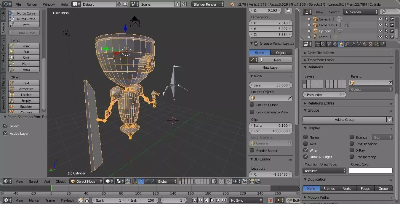 Worker robot Low-poly 3D model
