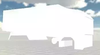 truck low poly in sky