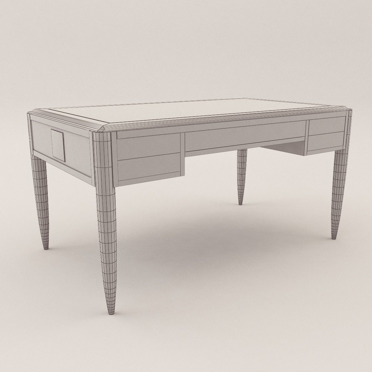 Writing desk - Art Deco 1920 - France 3D model_1