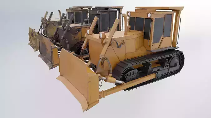 Bulldozer Low-poly 3D model