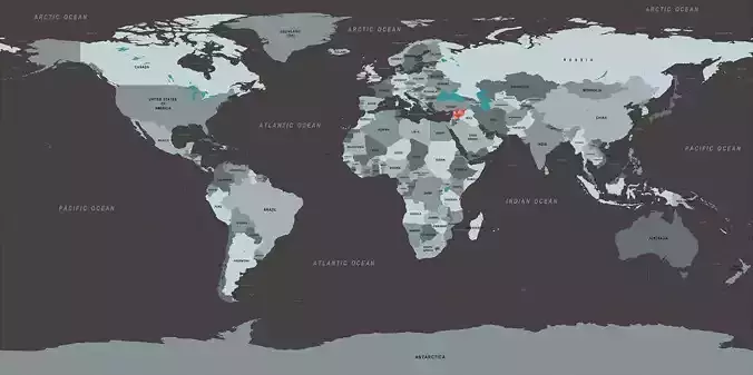 Syria world map 3D model
