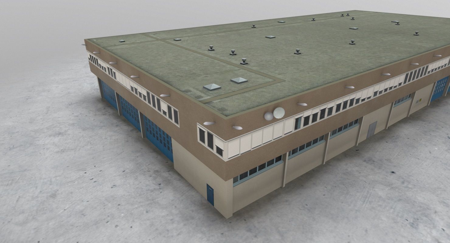 EDDF Building 3 Low-poly 3D model_1
