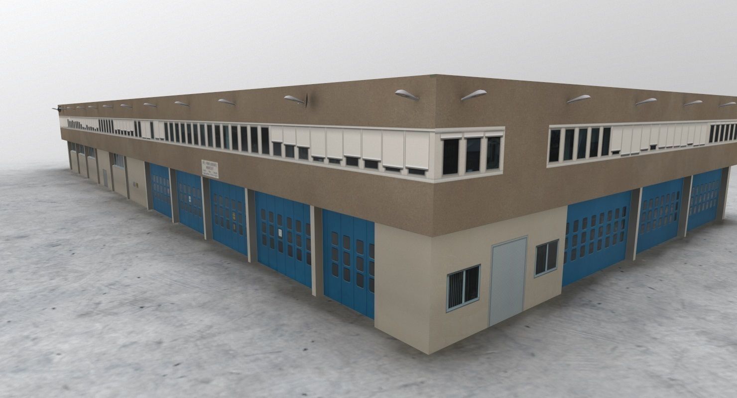 EDDF Building 3 Low-poly 3D model_2