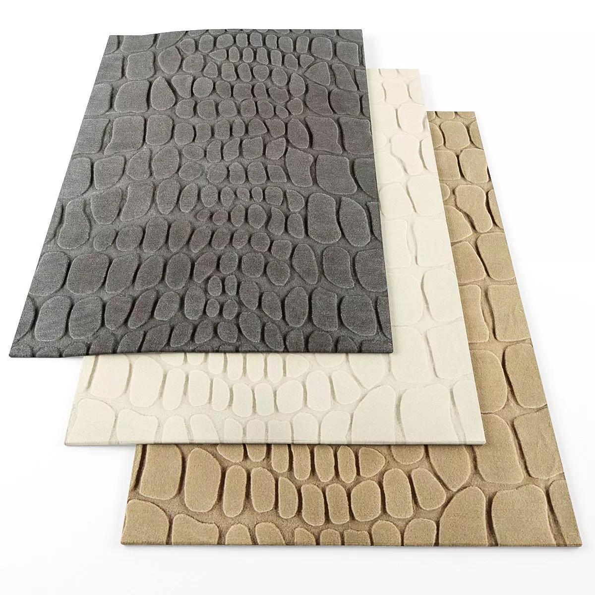 Asiatic croc rugs Low-poly 3D model_0