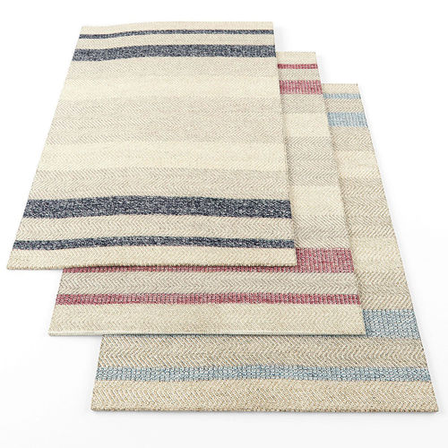 Asiatic fields rugs Low-poly 3D model