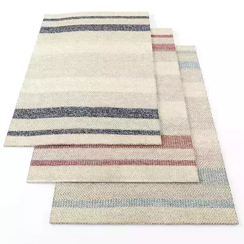 Asiatic fields rugs Low-poly 3D model