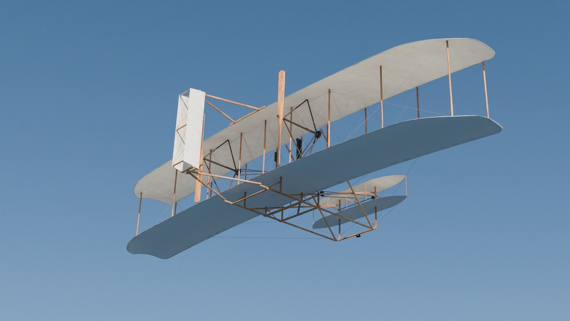 Wright flyer Low-poly 3D model_2