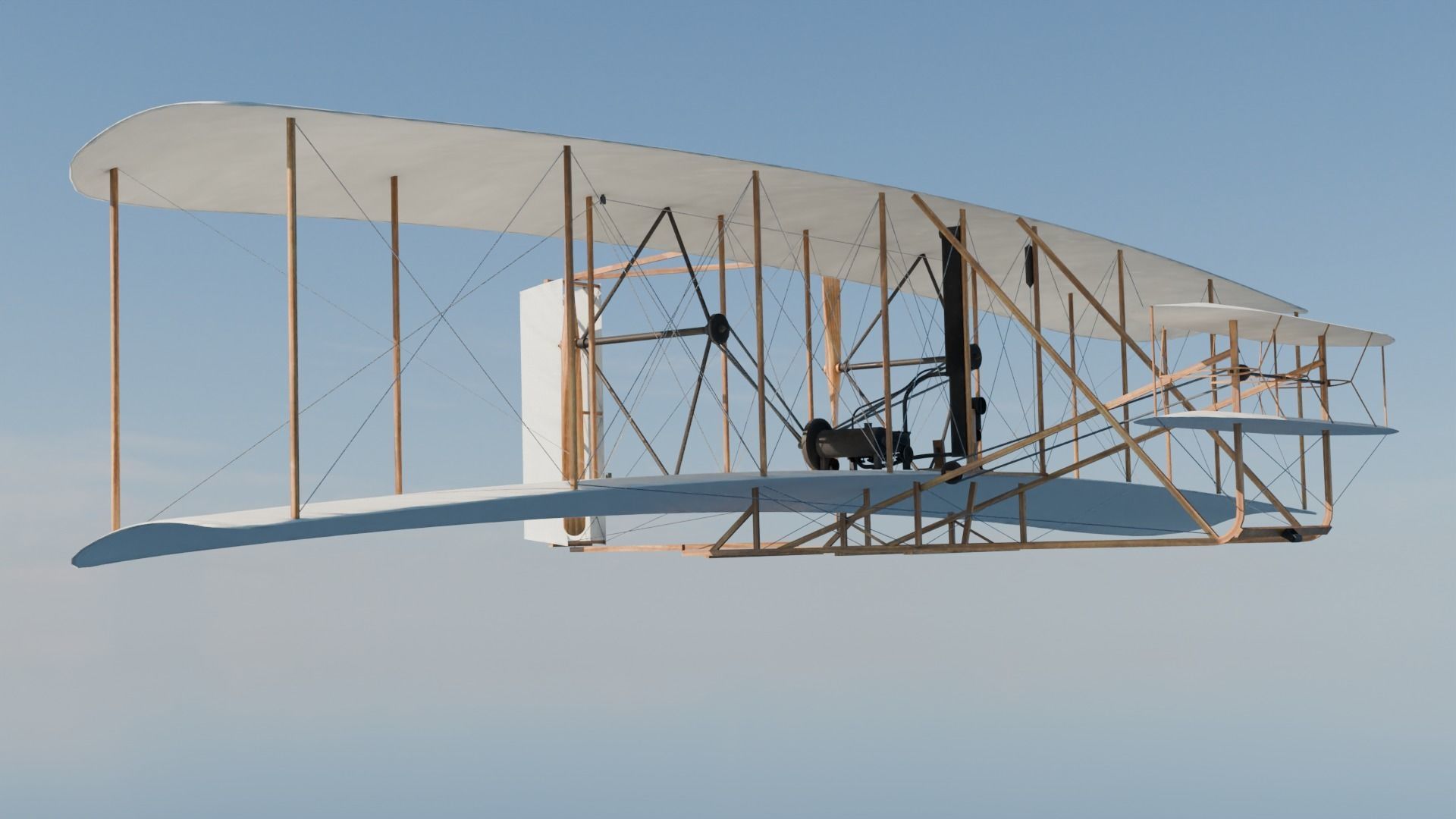 Wright flyer Low-poly 3D model_12