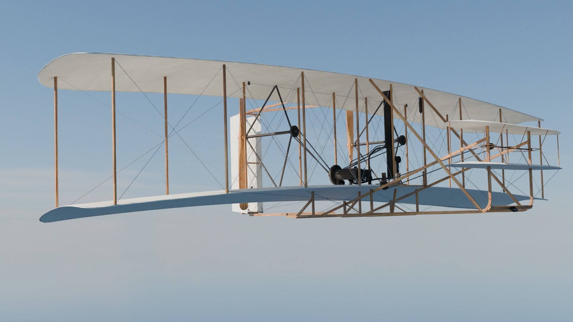 Wright flyer Low-poly 3D model_15