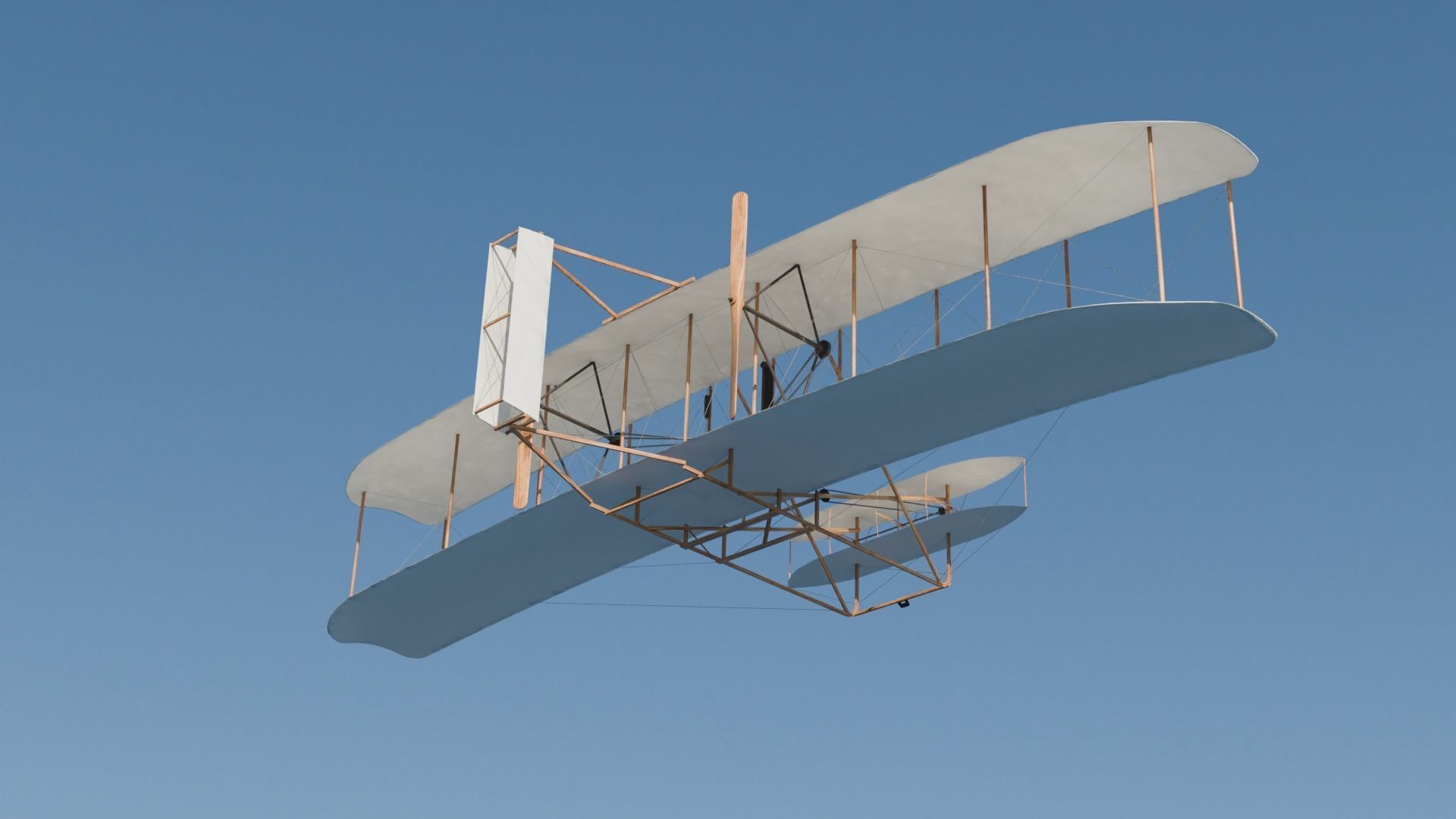 Wright flyer Low-poly 3D model_1
