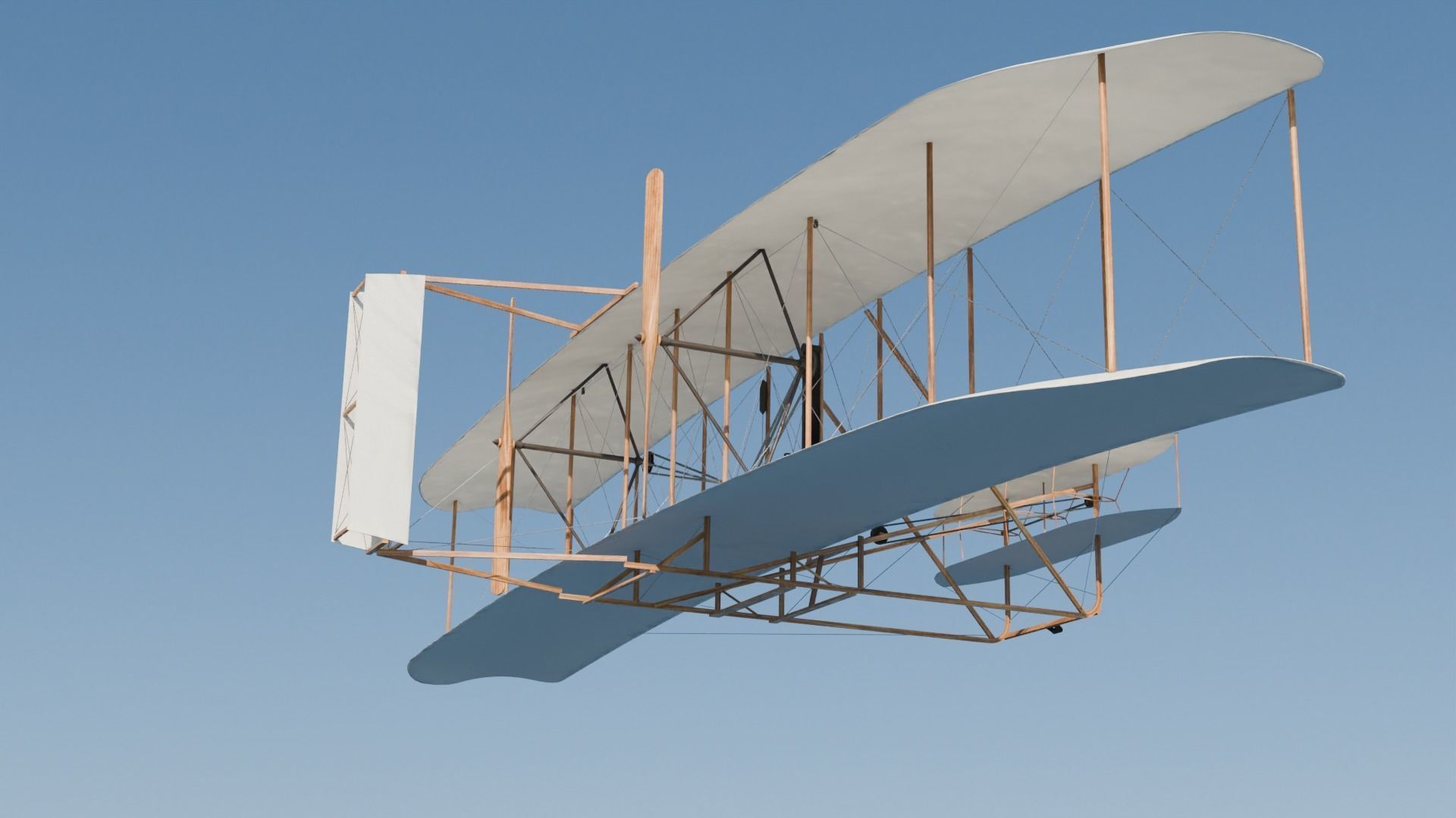 Wright flyer Low-poly 3D model_5