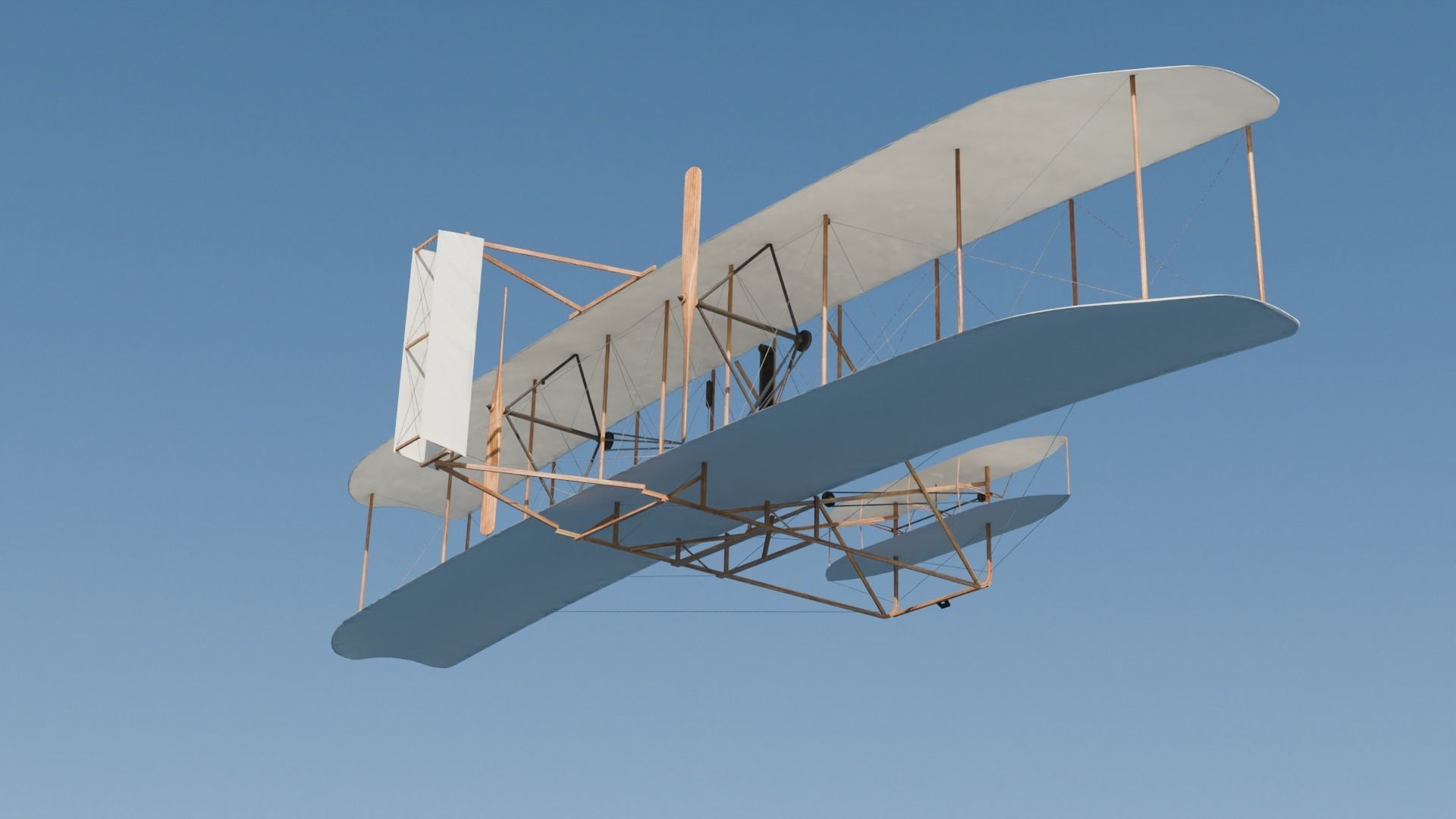 Wright flyer Low-poly 3D model_3