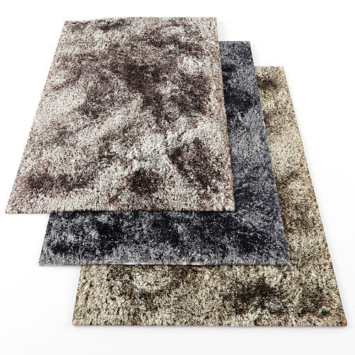 Asiatic plush shaggy rugs Low-poly 3D model