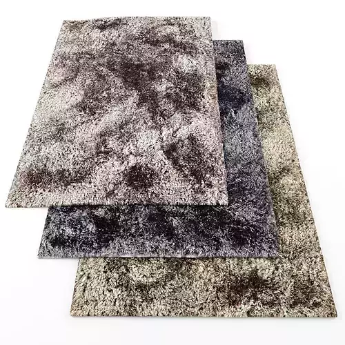 Asiatic plush shaggy rugs Low-poly 3D model