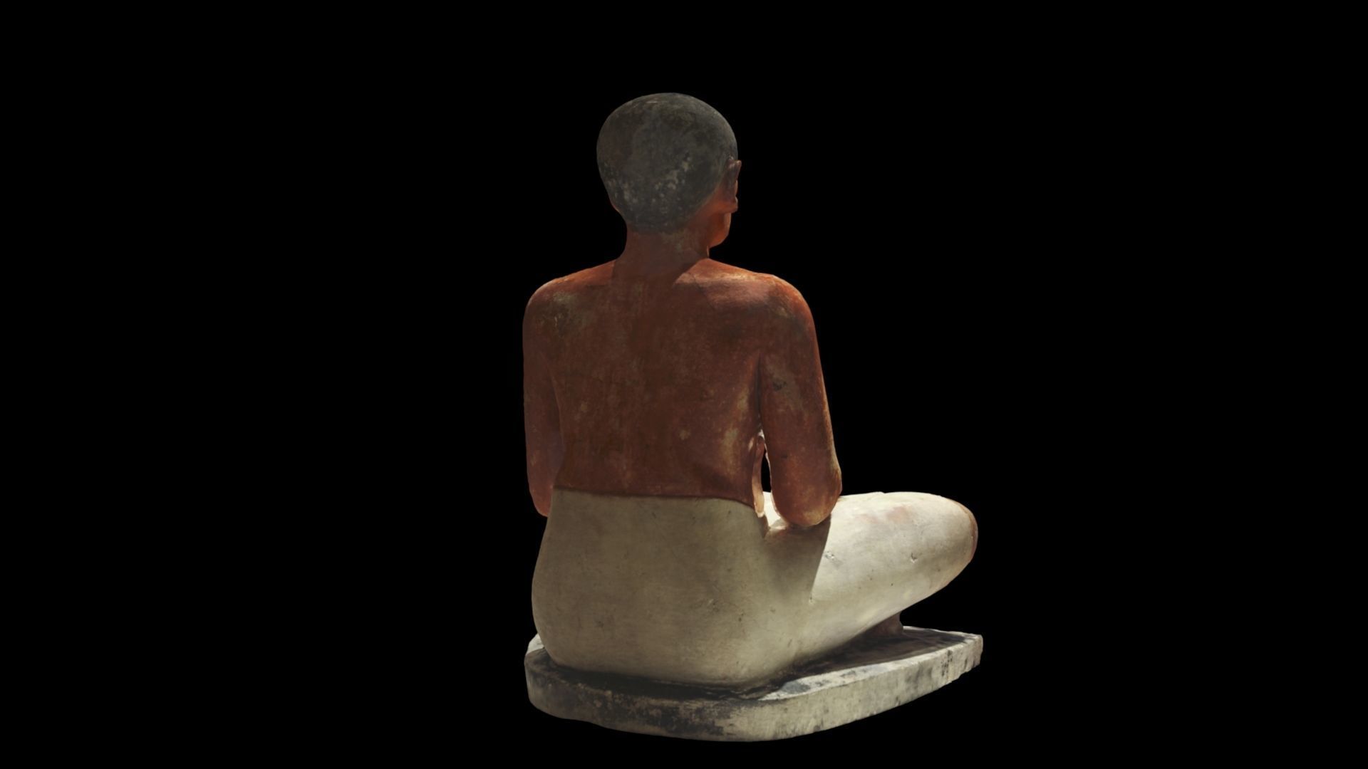 The Seated Scribe from the Louvre museum 3D model_3