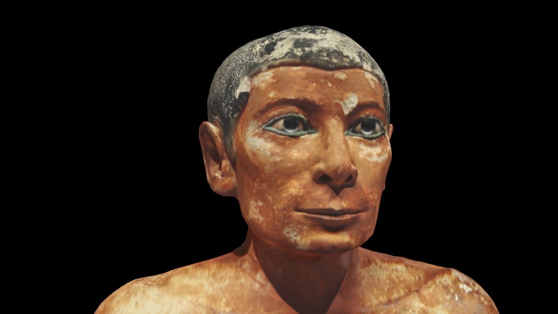 The Seated Scribe from the Louvre museum 3D model_1