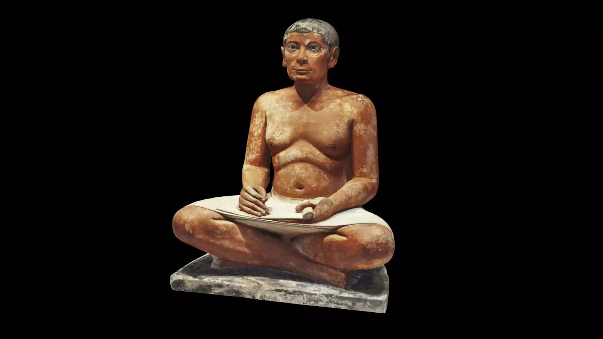 The Seated Scribe from the Louvre museum 3D model_0