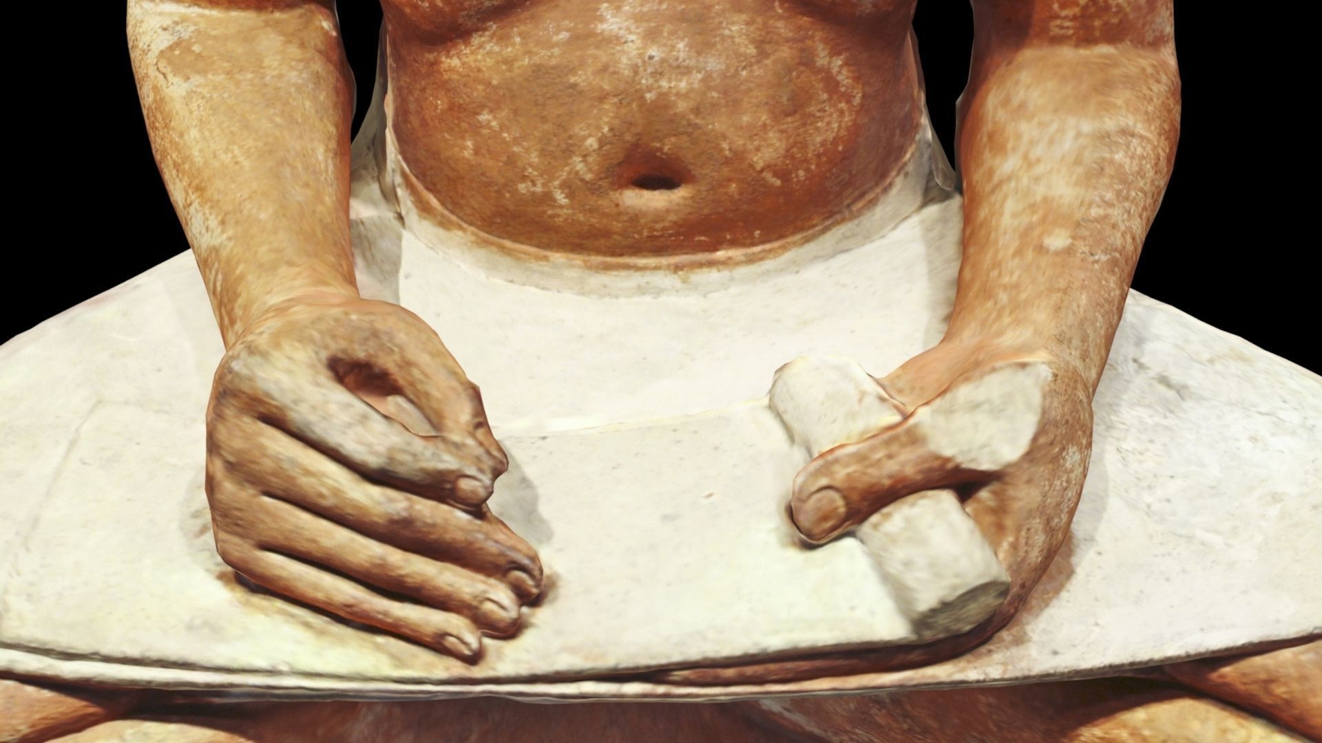 The Seated Scribe from the Louvre museum 3D model_5