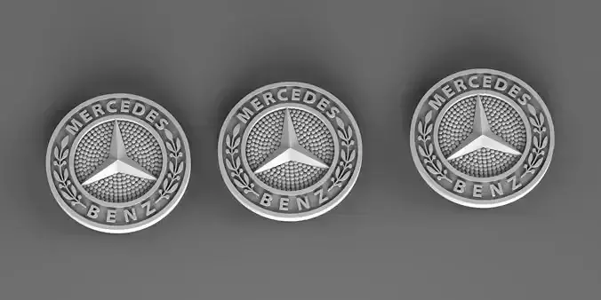mercedes three badges 3D print model