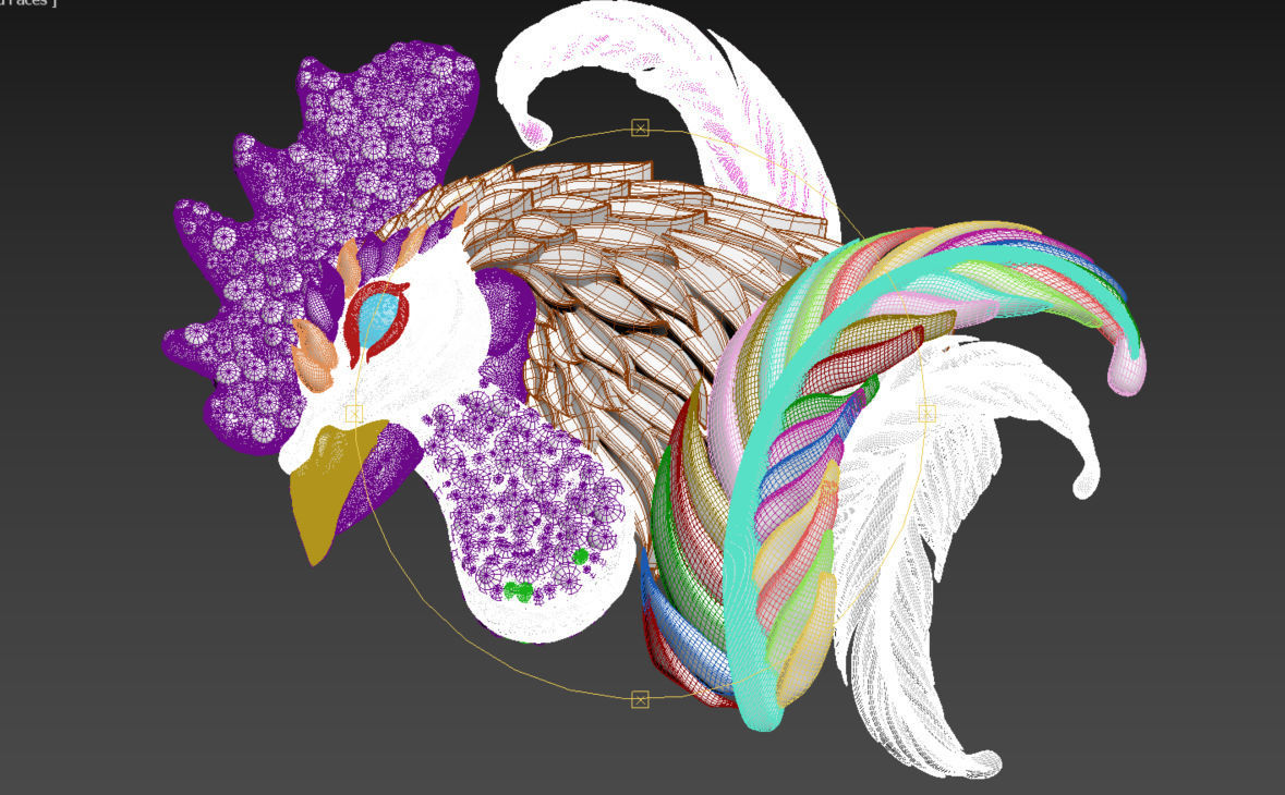 cock bird 3D print model_4