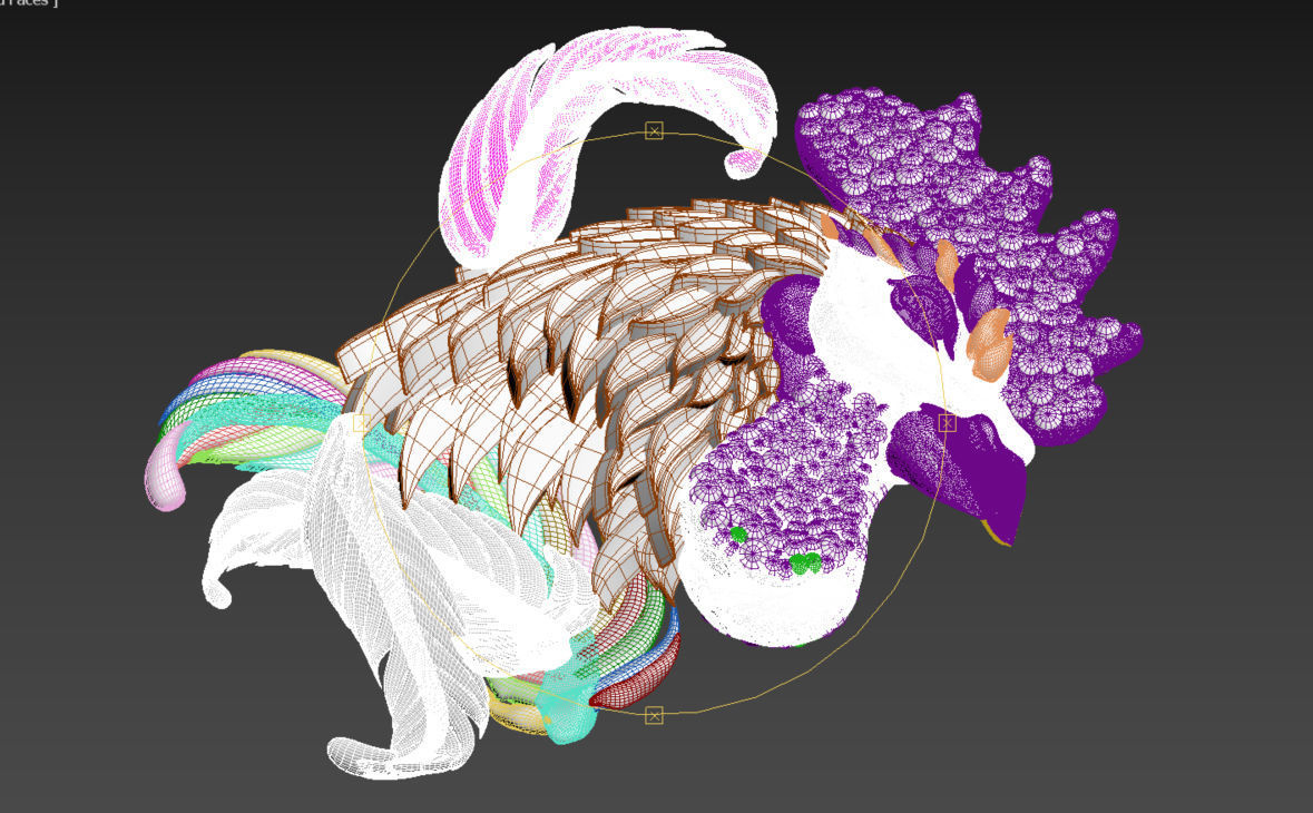 cock bird 3D print model_5