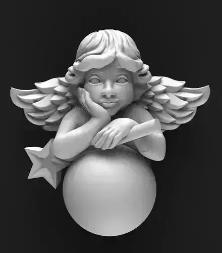 angel holding star 3D print model