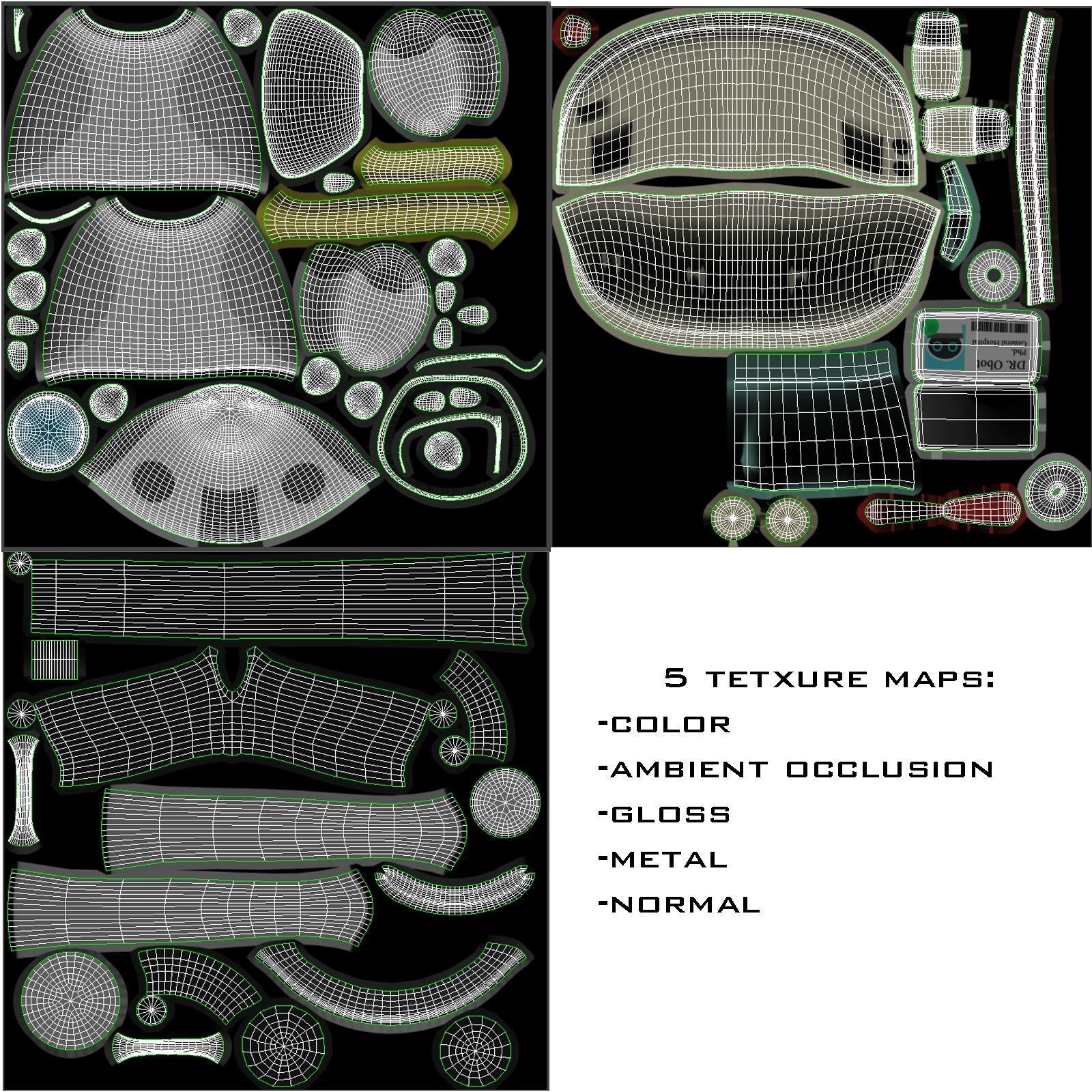 Worker Drone Doctor Robot 3D model_11