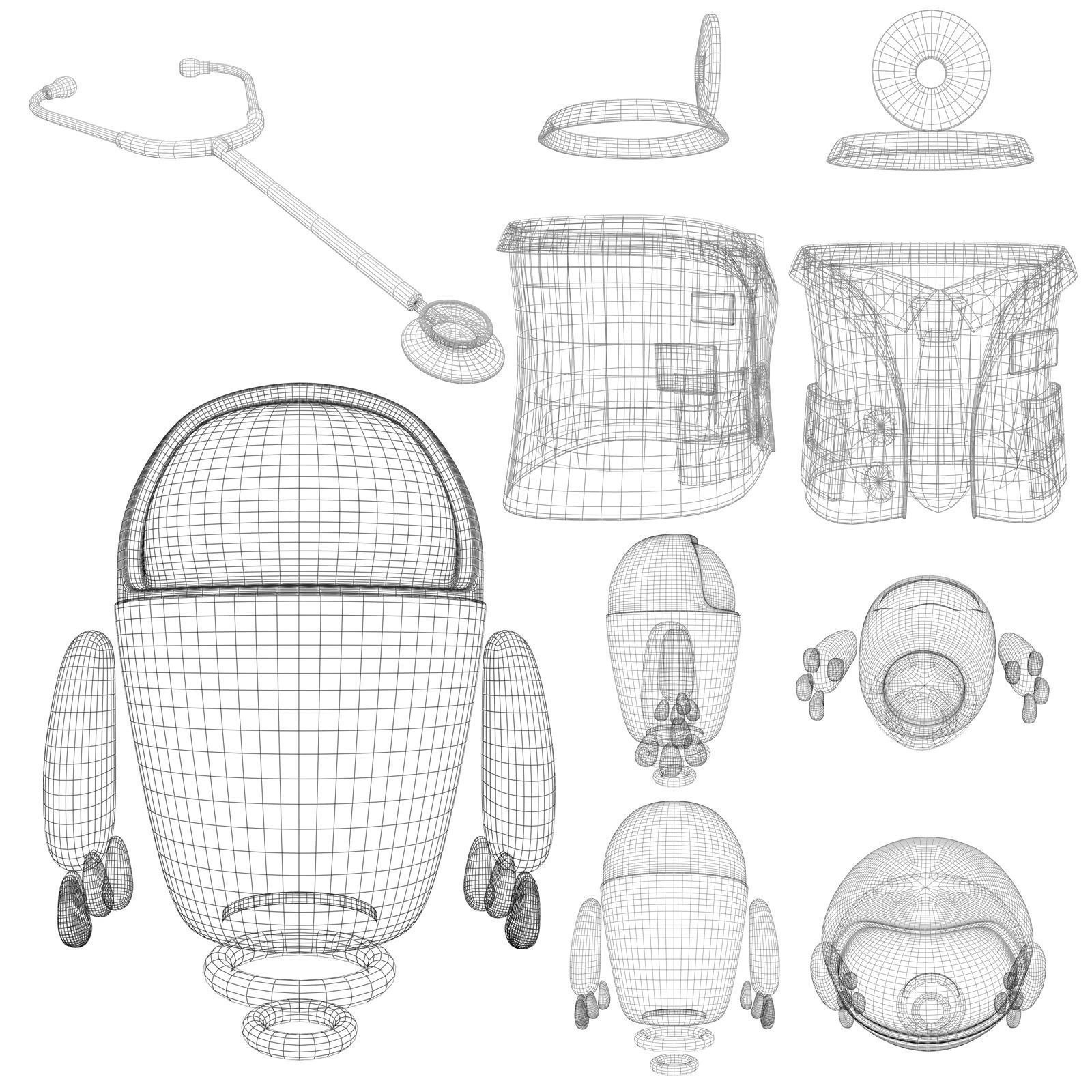 Worker Drone Doctor Robot 3D model_4