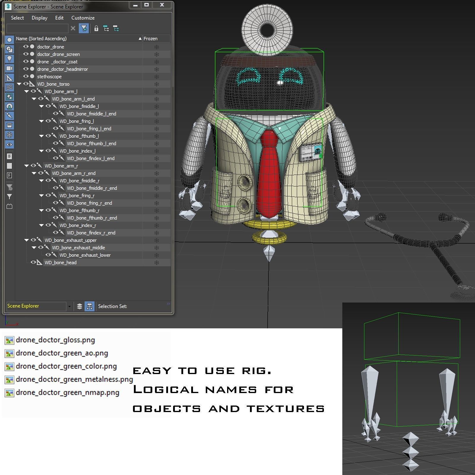 Worker Drone Doctor Robot 3D model_12