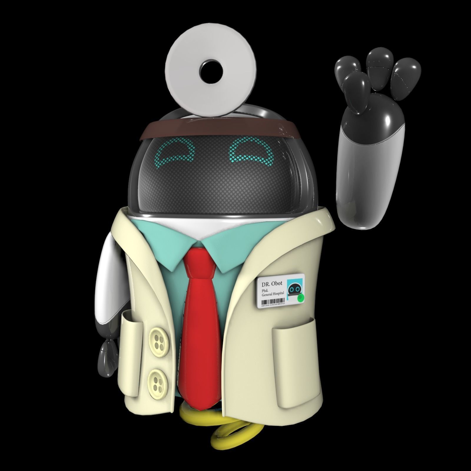 Worker Drone Doctor Robot 3D model_3
