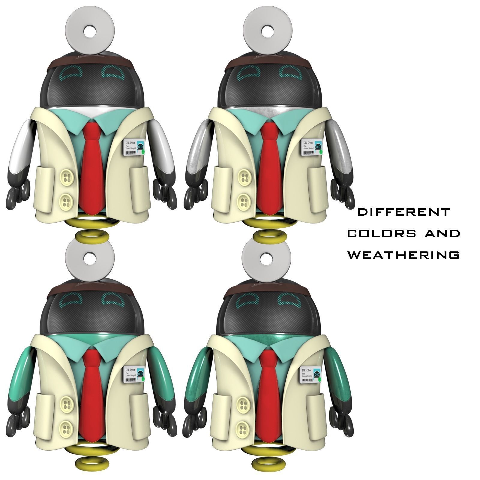 Worker Drone Doctor Robot 3D model_6