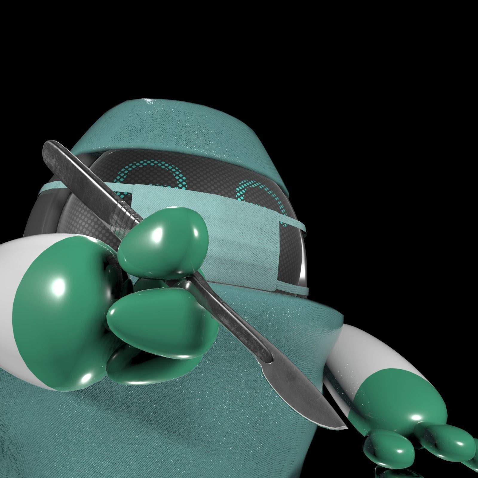 Worker Drone Surgeon Robot 3D model_5