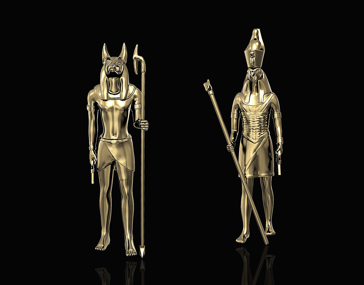 Horus and Anubis pendant 3D print model_3