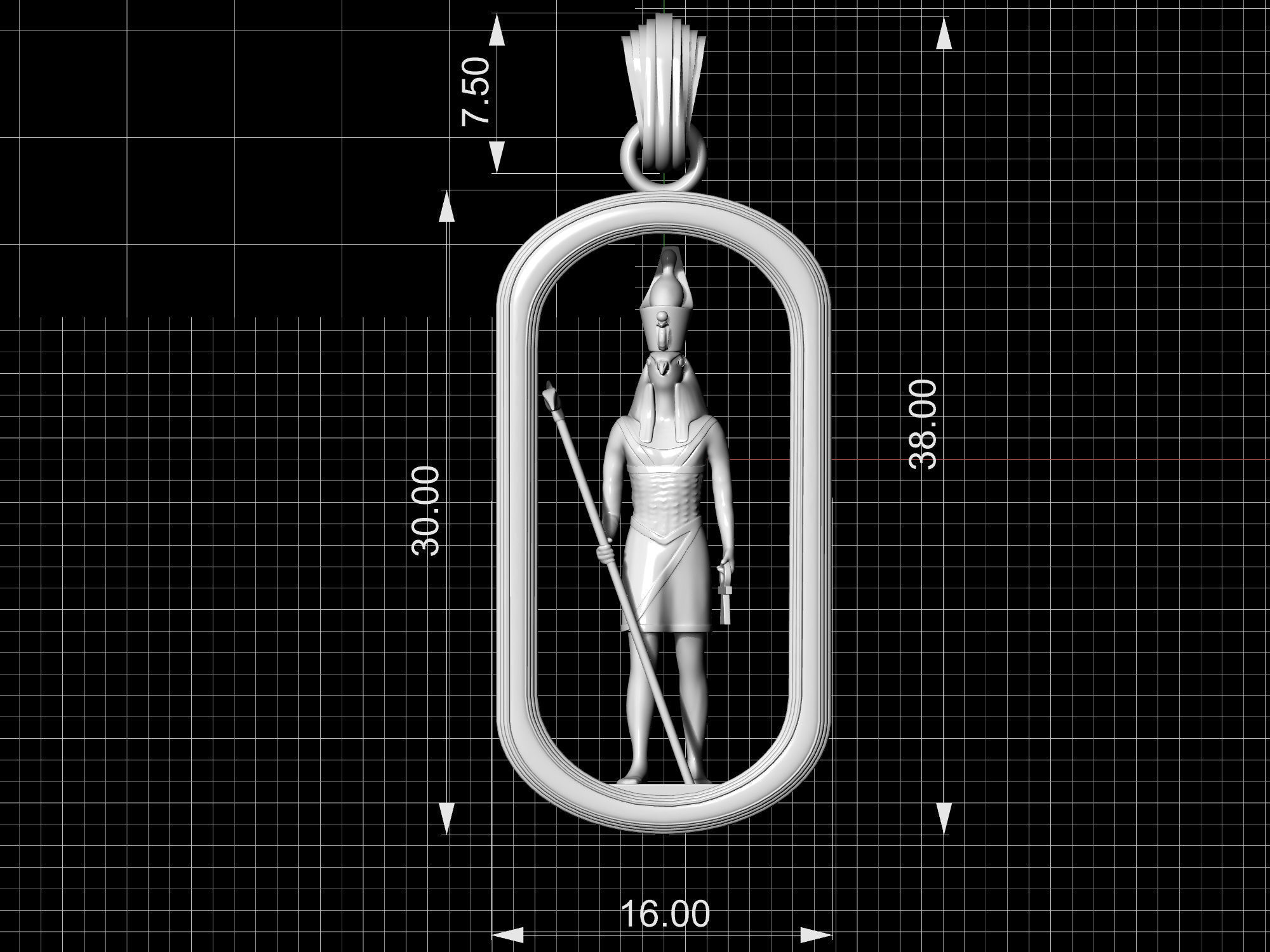 Horus and Anubis pendant 3D print model_17