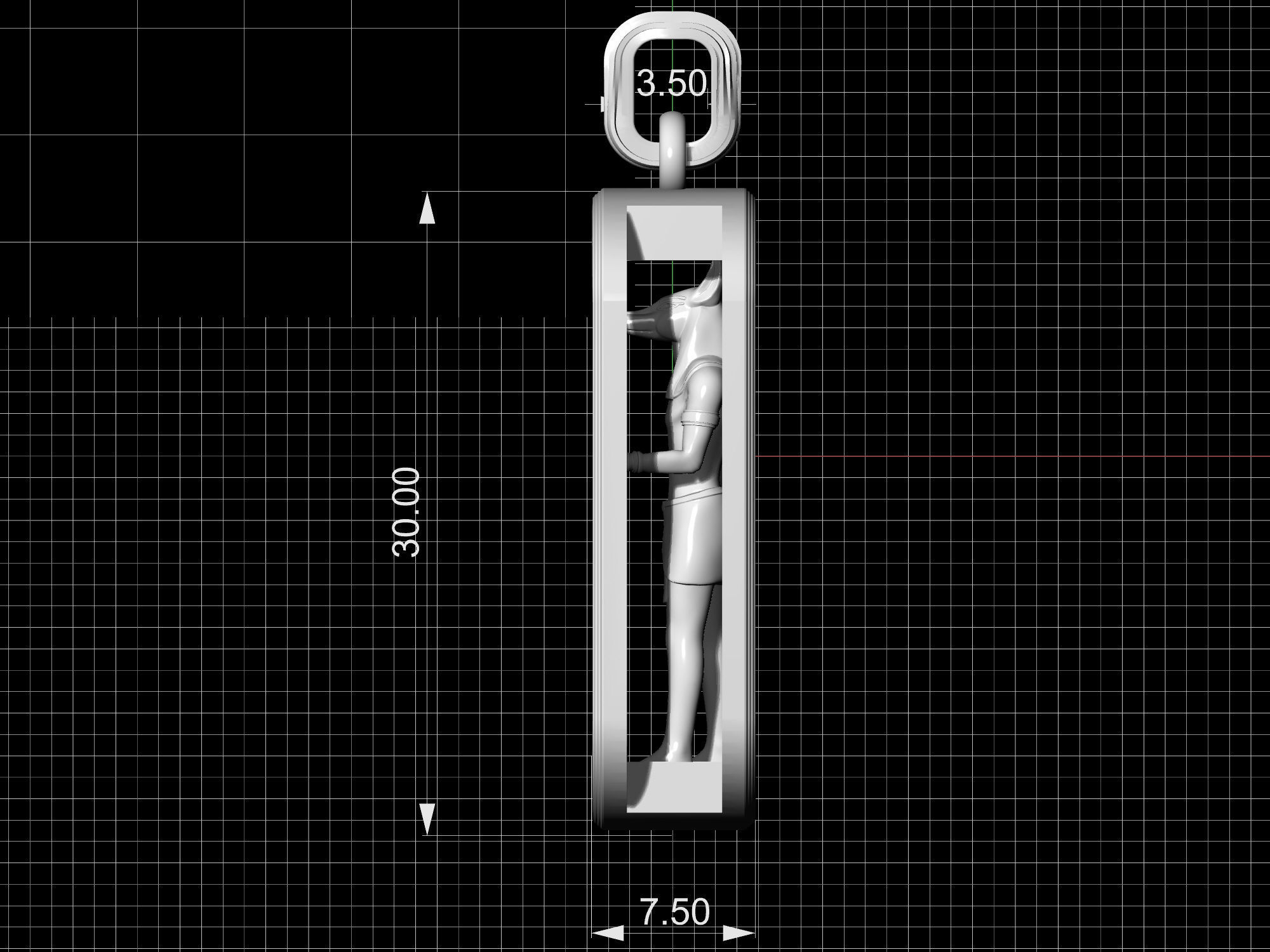 Horus and Anubis pendant 3D print model_16