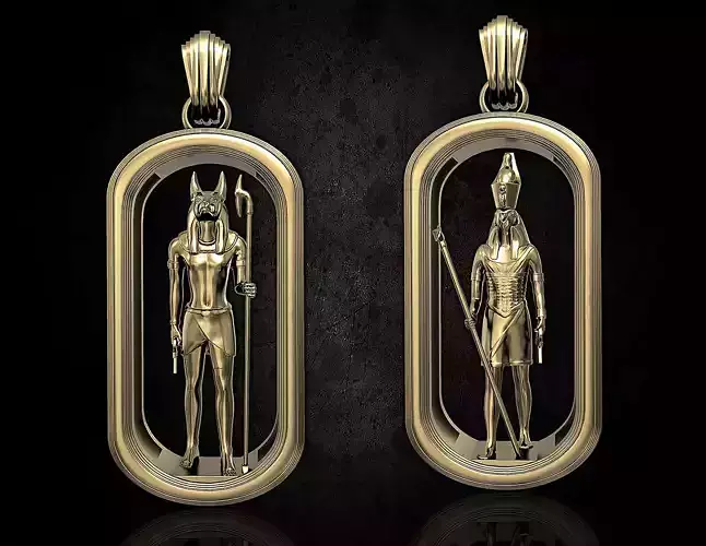Horus and Anubis pendant