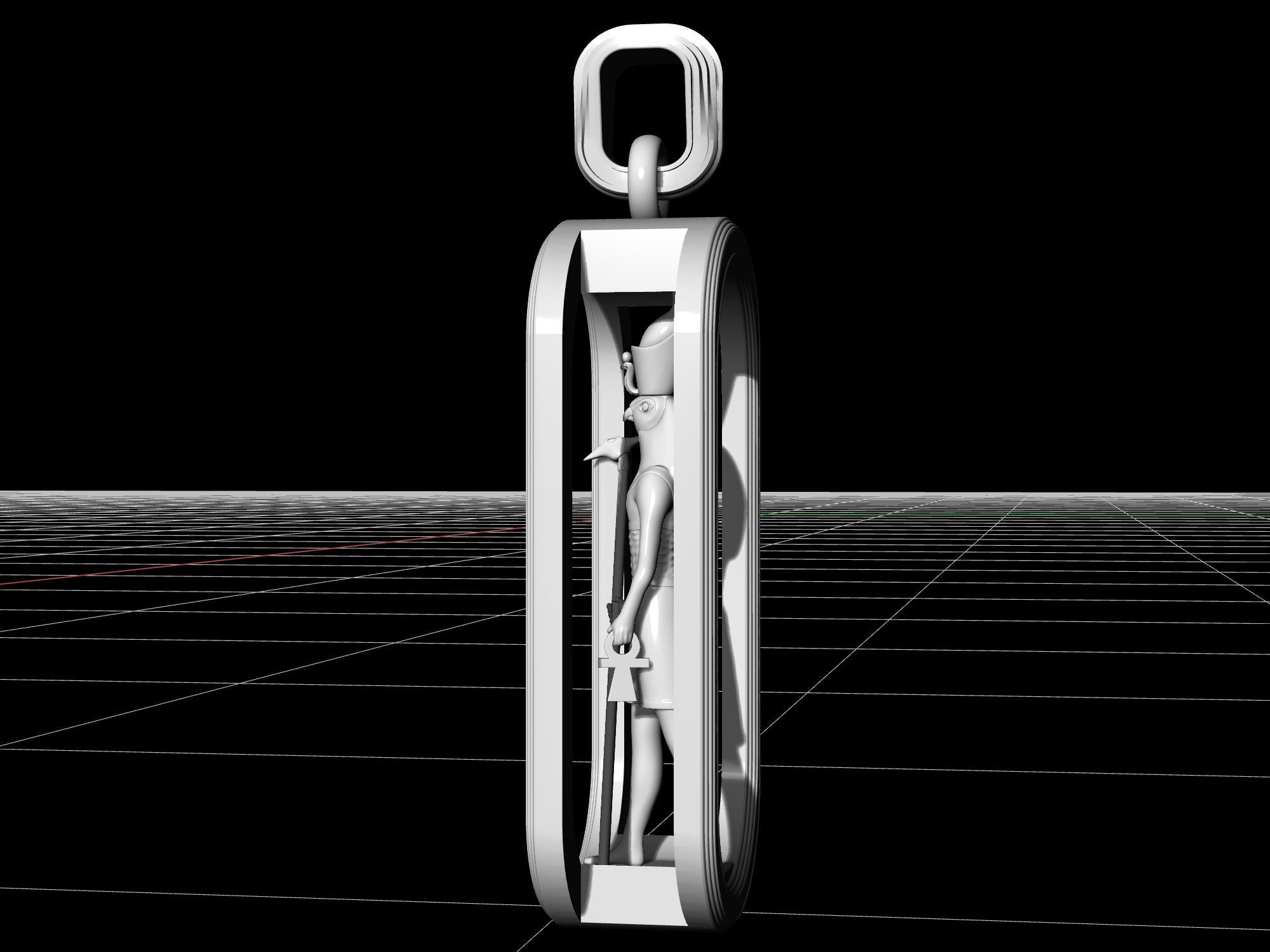 Horus and Anubis pendant 3D print model_23