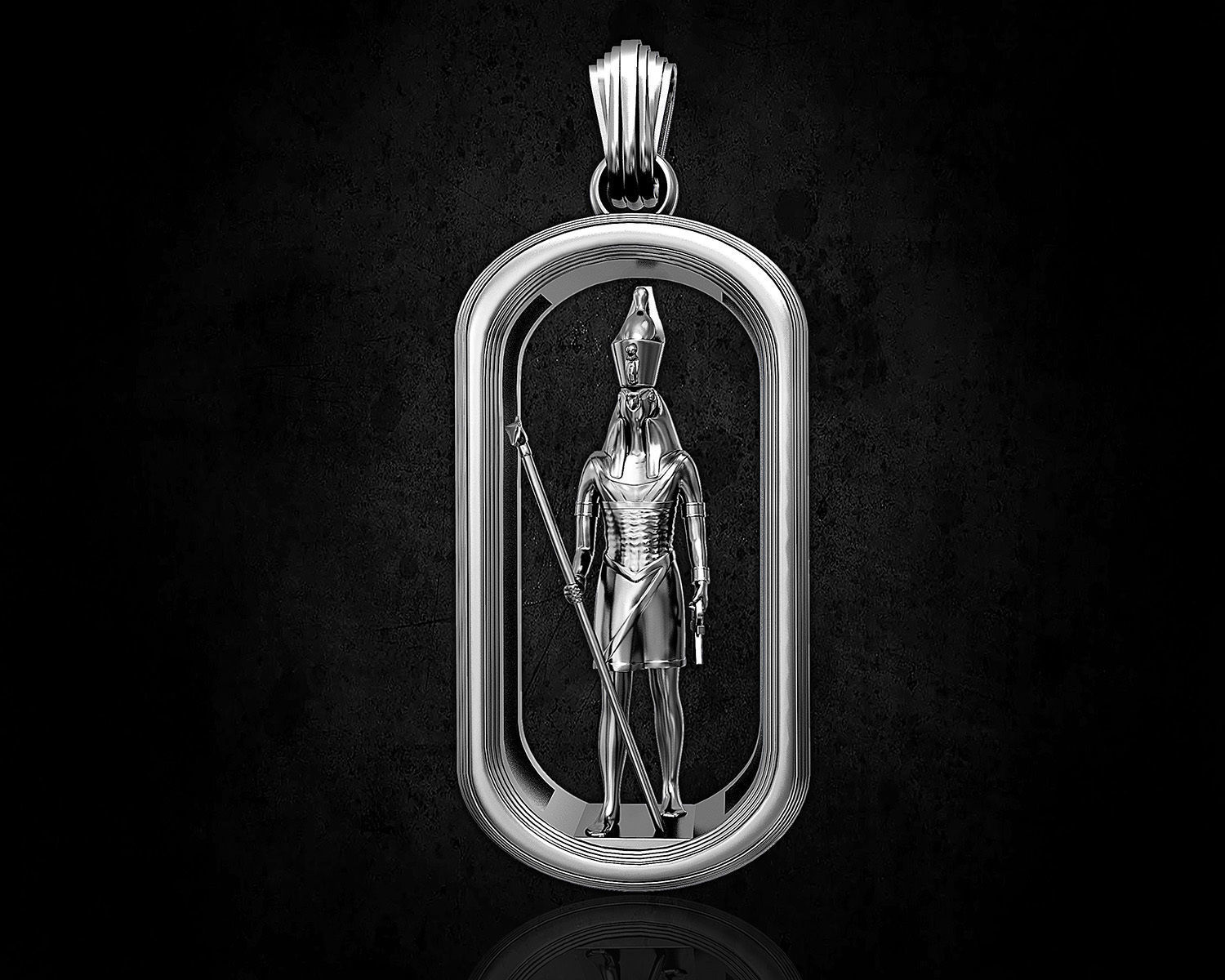 Horus and Anubis pendant 3D print model_10