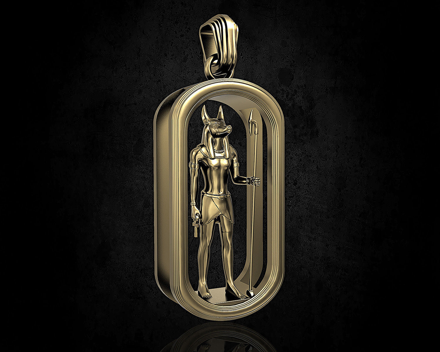 Horus and Anubis pendant 3D print model_6