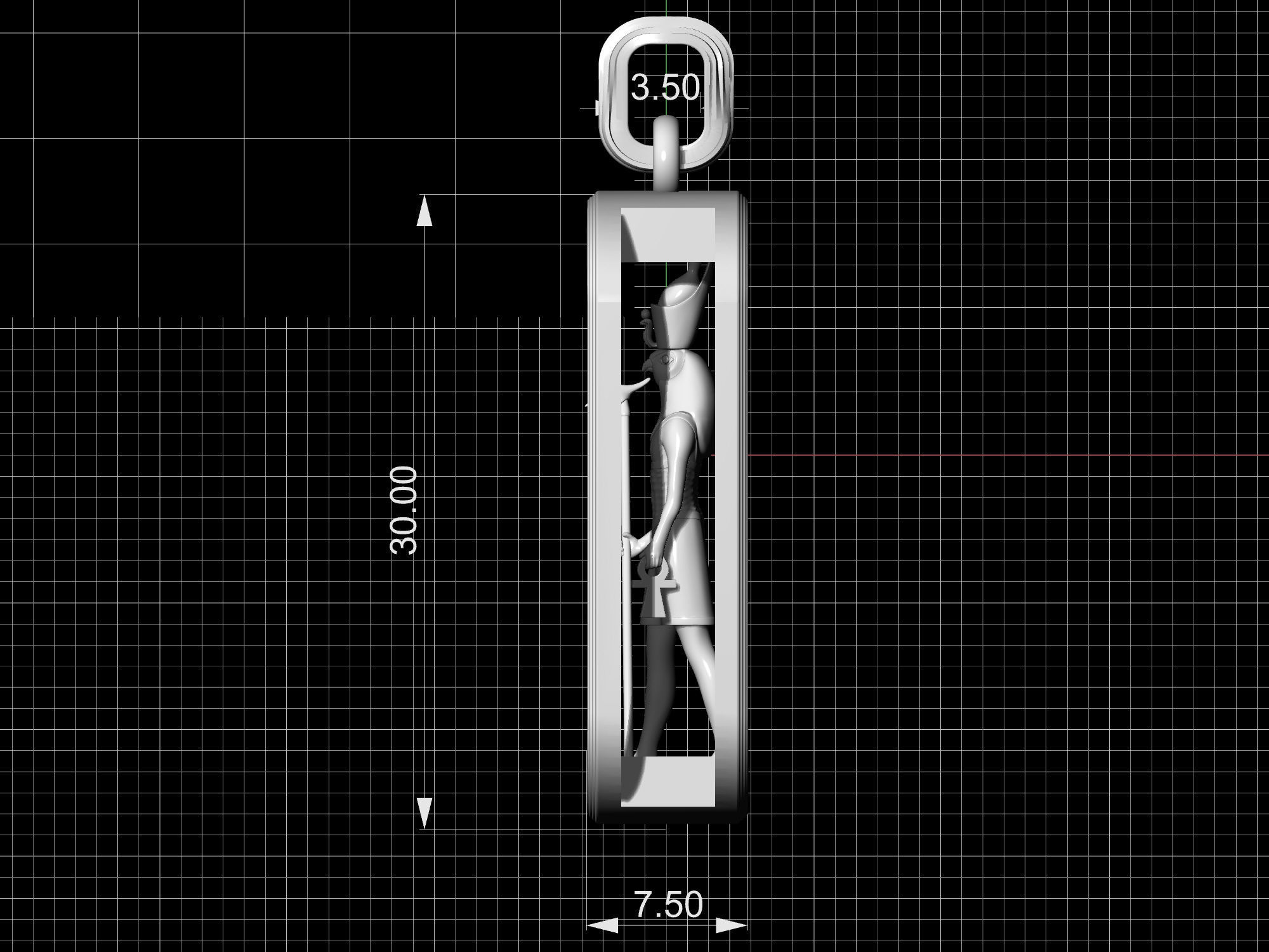 Horus and Anubis pendant 3D print model_18