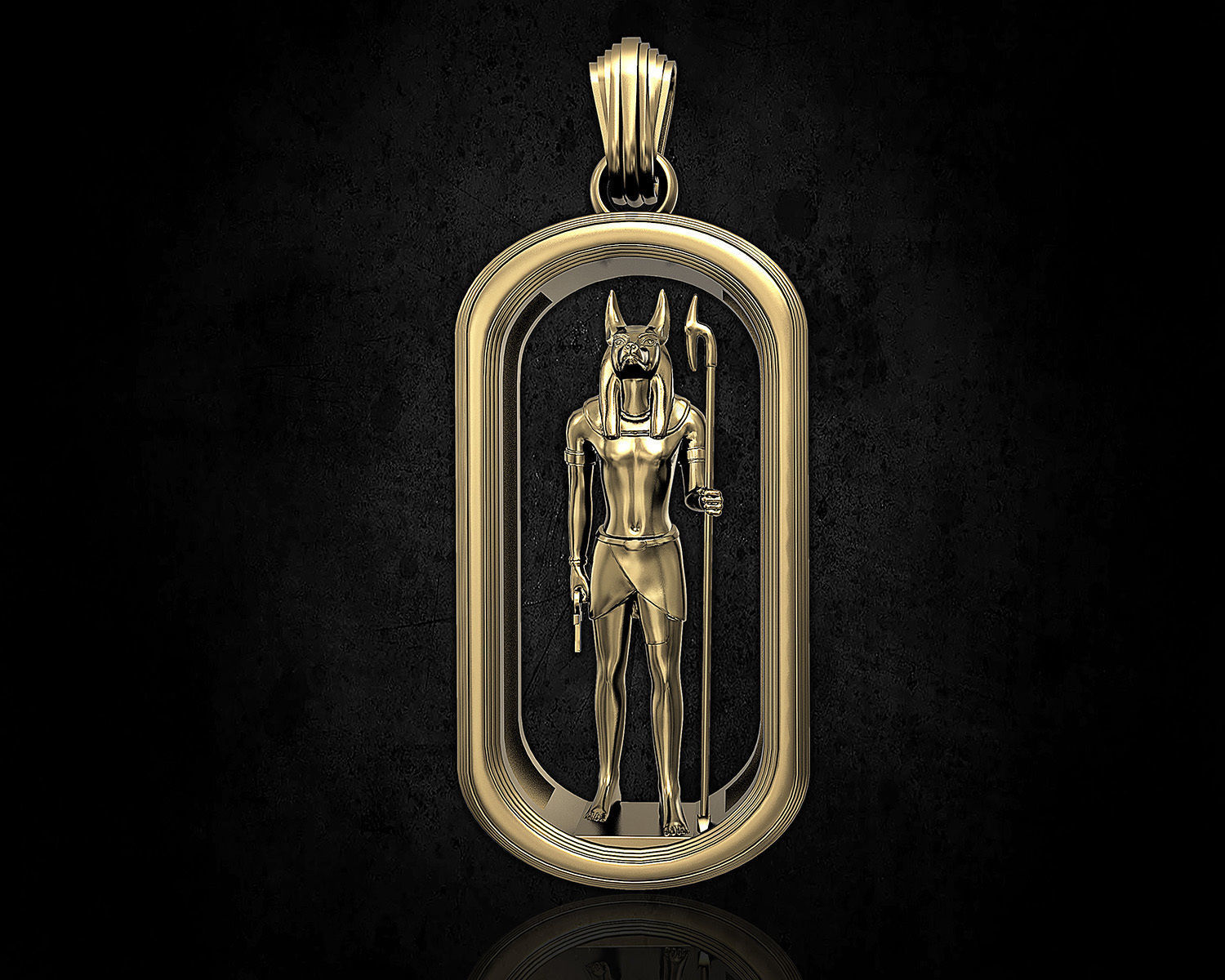 Horus and Anubis pendant 3D print model_8