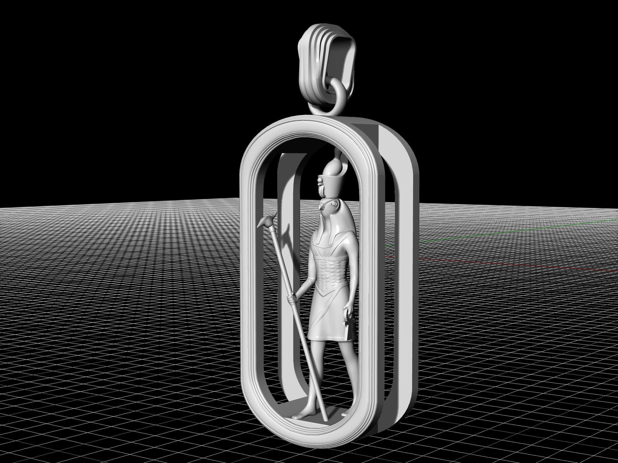 Horus and Anubis pendant 3D print model_22