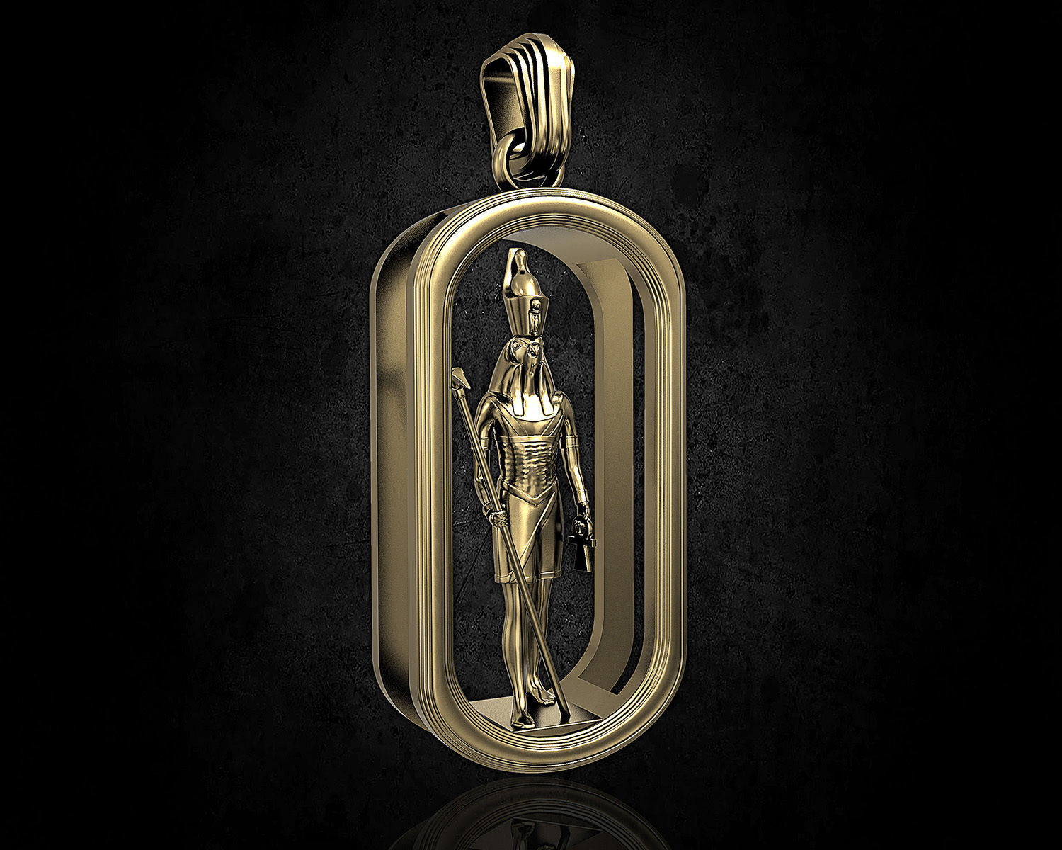 Horus and Anubis pendant 3D print model_9