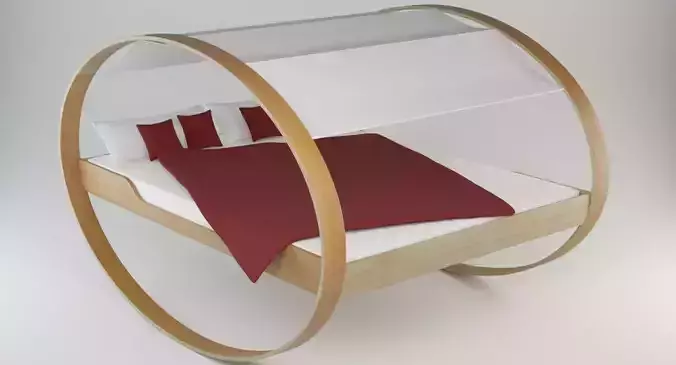 Modern Bed with Tent 3D model