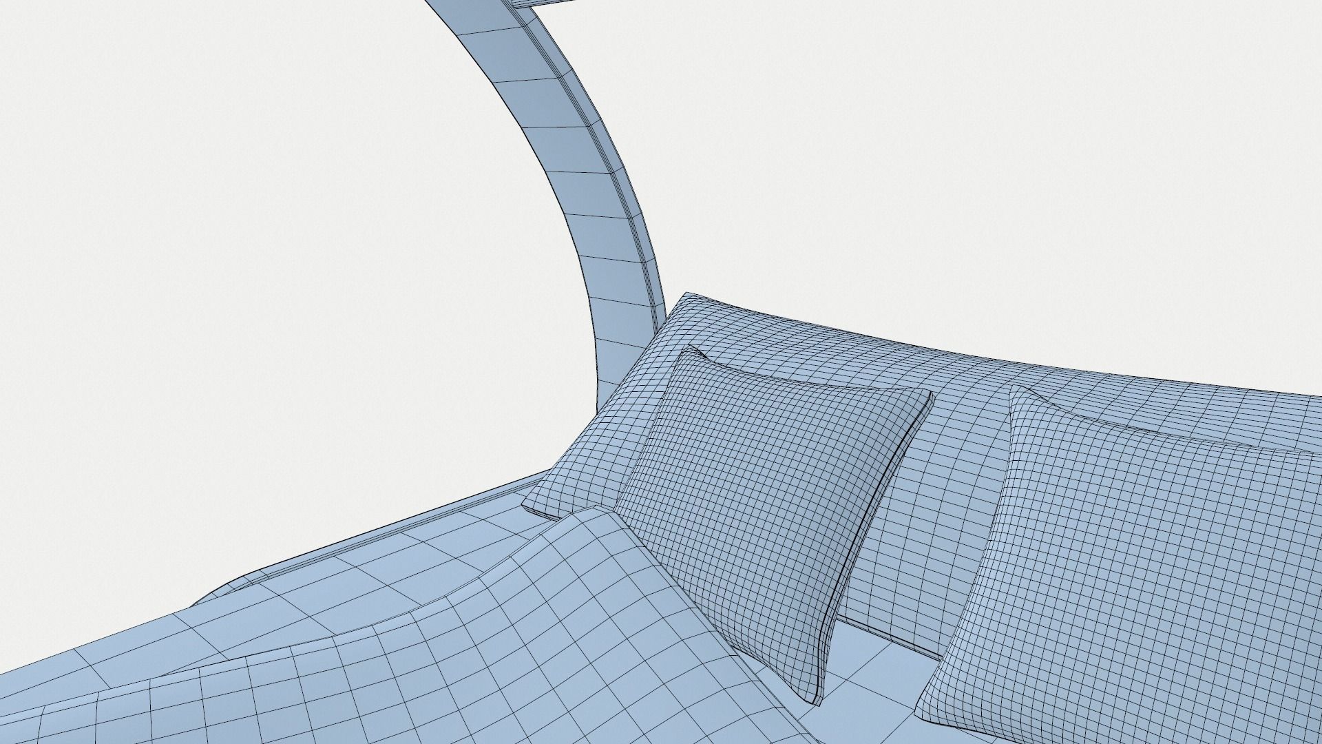 Modern Bed with Tent 3D model_13