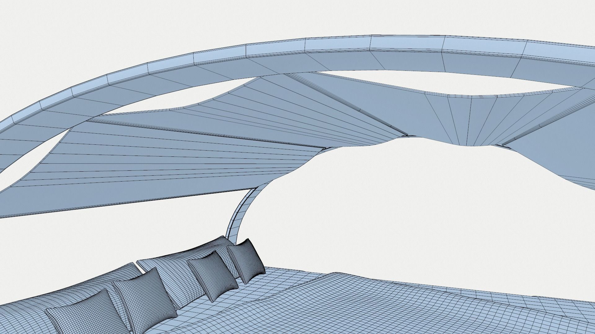 Modern Bed with Tent 3D model_15